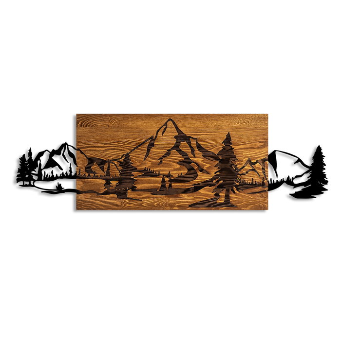 Wallity Mountain Range Escultura de Pared en Nogal y Negro Wallity Mountain Range Escultura de Pared en Nogal y Negro